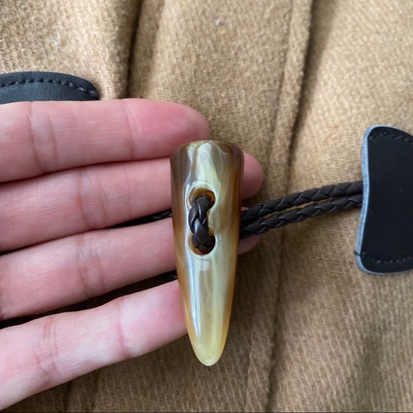 🍂 CHIC TAN FAUX FUR WOOL BLEND HOODED WINTER JACKET! - Picture 13 of 16